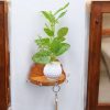 Wooden Key Hanger with Flower and Wooden Key Ring
