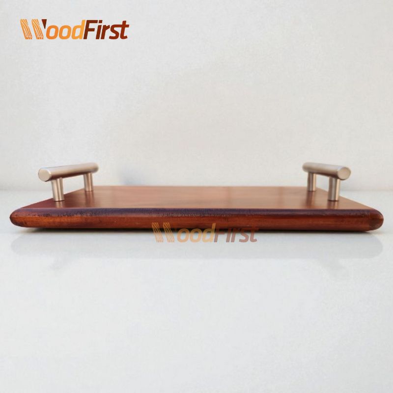 Burn finished Wooden Serving Tray with Handle | WoodFirst. - Image 4