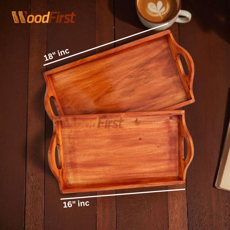 Wooden Serving Tray | Tea & Breakfast Tray with Handle | WoodFirst. - Image 7