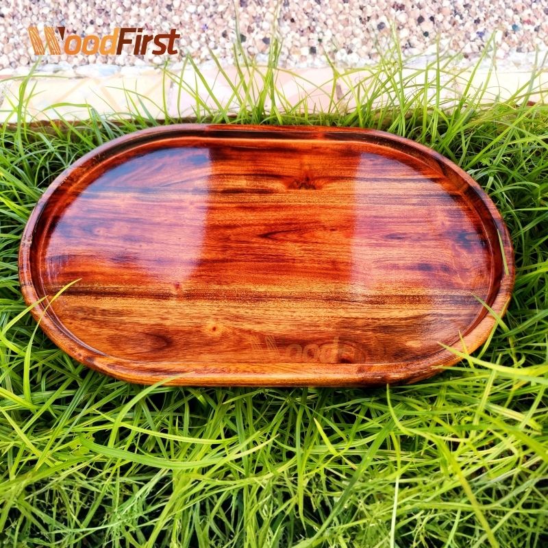 Wooden Serving Tray | Tea & Breakfast Tray with Handle | WoodFirst. কাঠের ট্রে। - Image 5