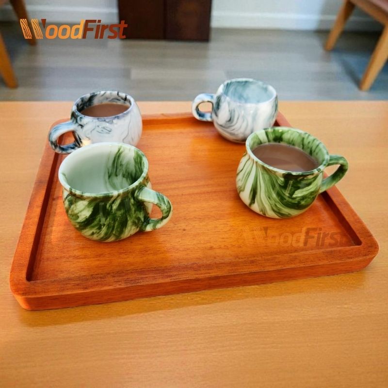 Wooden Serving Tray | Tea & Breakfast Tray | কাঠের ট্রে। WoodFirst. - Image 3
